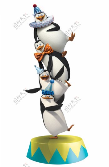 位图热门动画马达加斯加3动物企鹅免费素材
