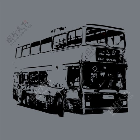 印花矢量图T恤图案交通工具巴士色彩免费素材