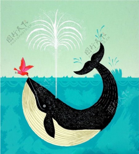 位图插画动物鱼鲸鱼免费素材