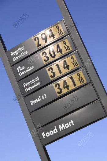 汽油能源站牌指示标志发动机
