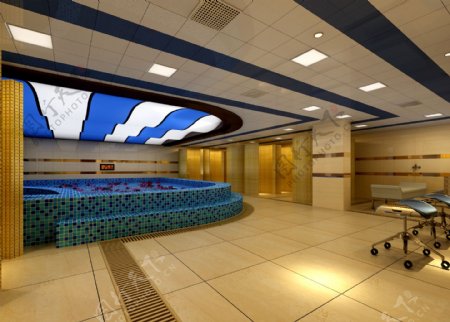 洗浴中心大池及淋雨区设计图片