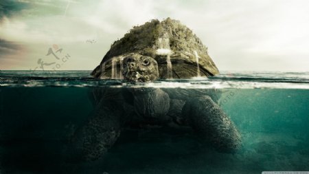创意海上巨龟