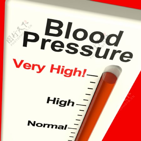 非常高的血压显示高血压与应力