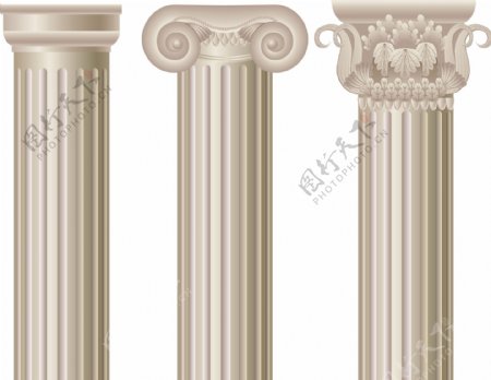 欧式柱子建筑矢量图片