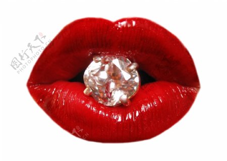 含钻石的红唇高清图片