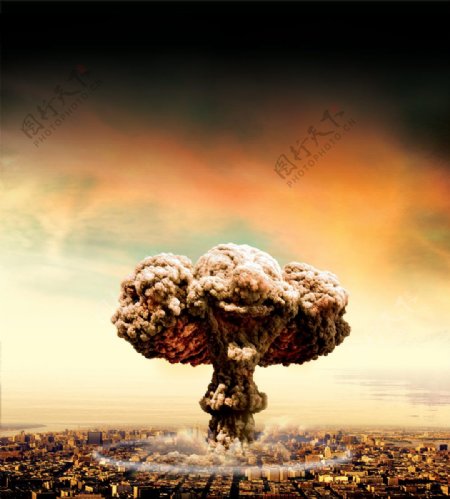 核弹爆炸蘑菇云psd