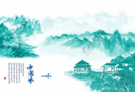中国风风景图片PSD分层素材