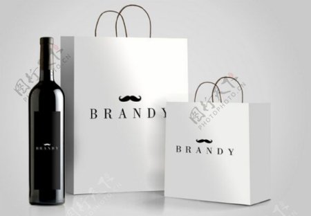 品牌VI手提袋酒瓶包装设计效果下载