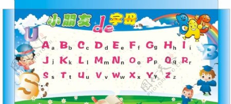 幼儿园常用卡通字母表图片