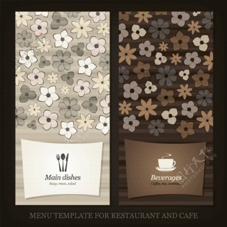 欧式花纹花朵欧式菜单封面设计图片