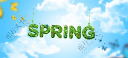 Spring春季活动海报背景PSD素材