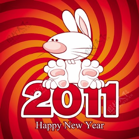 2011可爱卡通兔矢量素材