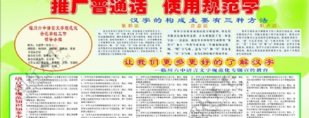学校推广普通话使用规范字宣传栏图片