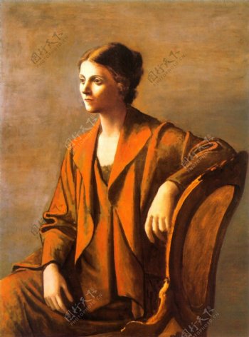 1923OlgaPicasso西班牙画家巴勃罗毕加索抽象油画人物人体油画装饰画