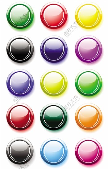 许多按钮颜色晶体圆形矢量素材