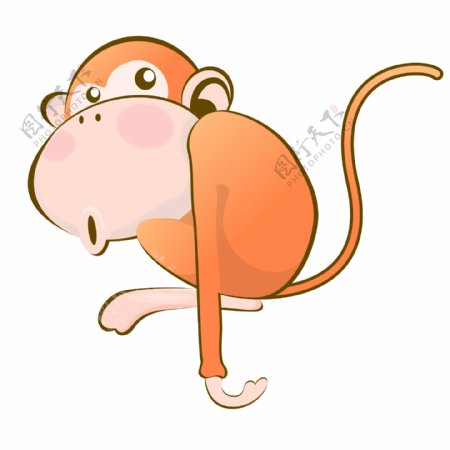 印花矢量图可爱卡通童装卡通动物猴子免费素材