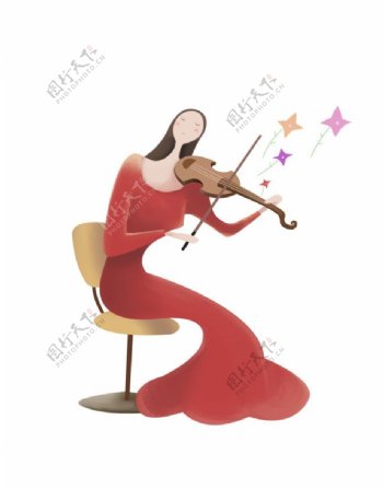 拉小提琴的女人