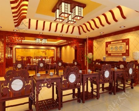 中式酒店餐饮包间图片