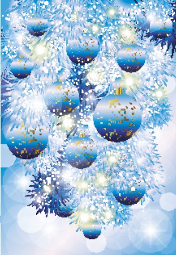 蓝色圣诞彩球图片