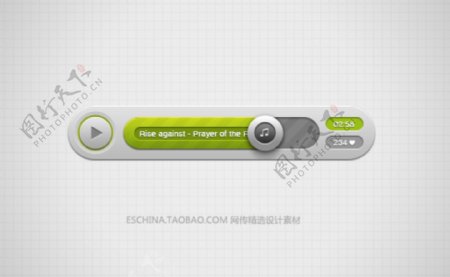网页播放器按钮分层图标设计素材