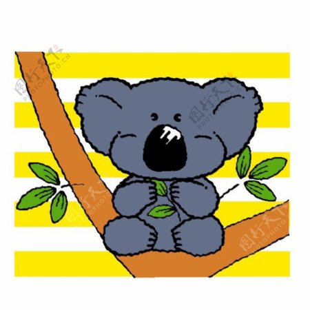 位图卡通动物小熊色彩童装印花免费素材