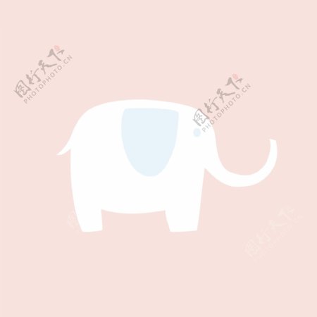 印花矢量图T恤图案可爱卡通动物大象免费素材