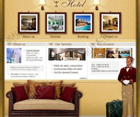 酒店网页模板psdflashhtml图片