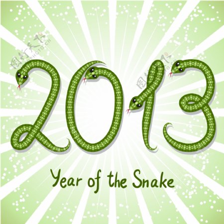 2013新年蛇形图案背景矢量素材