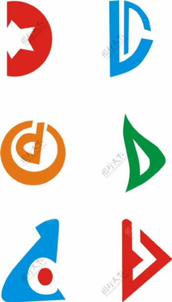 D字母LOGO设计素材