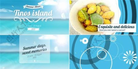 夏日海岛旅游图片展示模板