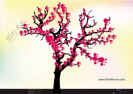 樱花树矢量