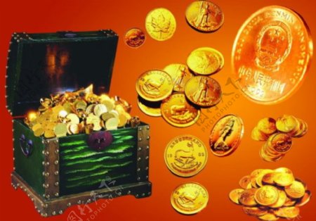 金融元素金币硬币PSD分层素材
