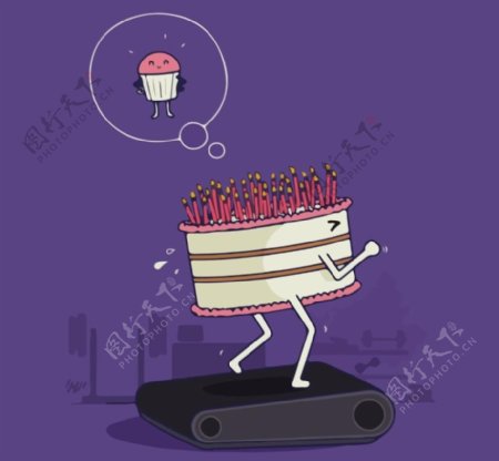 跑步生日蛋糕图片