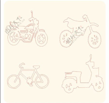 摩托车和单车图片
