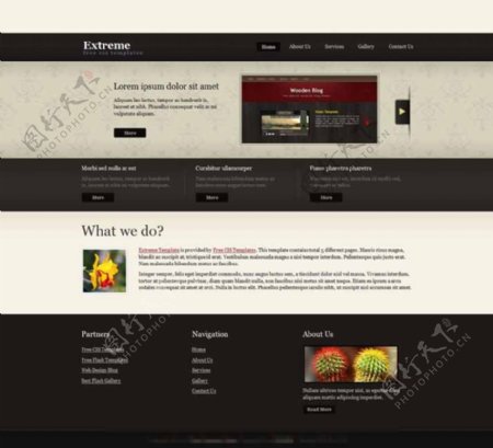 黑色质感的科技网站模板