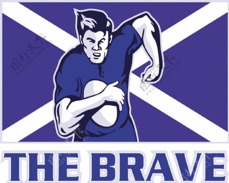 苏格兰旗橄榄球运动员勇敢