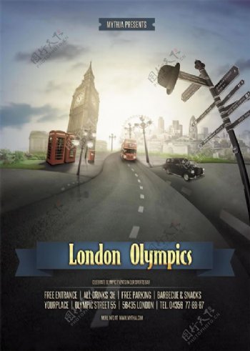 伦敦奥运城市宣传海报psd素材