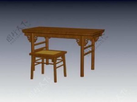 中式桌子3d模型家具图片47