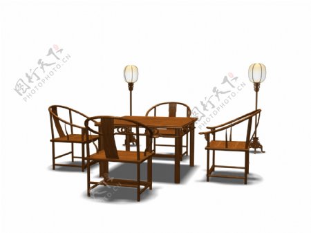 中式桌子3d模型家具图片85