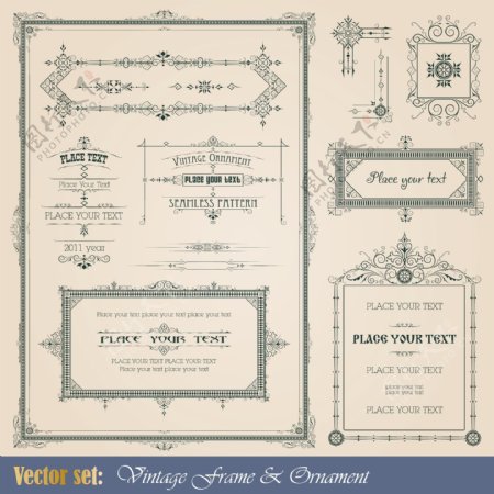 欧式花纹边框01矢量素材