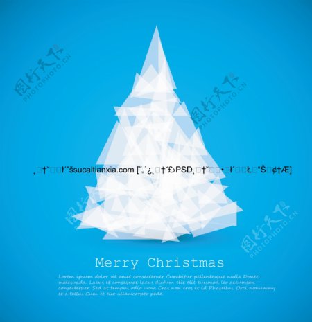 抽象圣诞树蓝色背景矢量素材