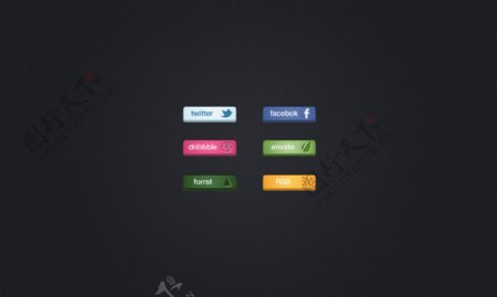 6新潮的3D的社交媒体图标