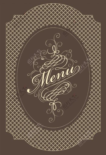 欧式花纹菜单封面设计图片