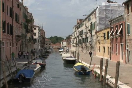 通过运河威尼斯股票视频摩托艇视频免费下载