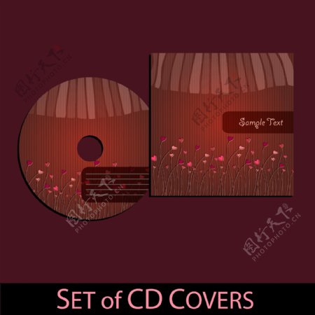 暗红色cd封面矢量素材