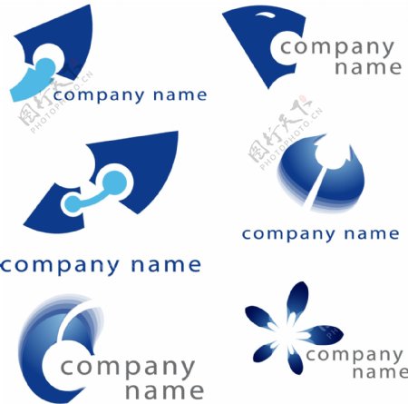 双色图案公司logo标识矢量图