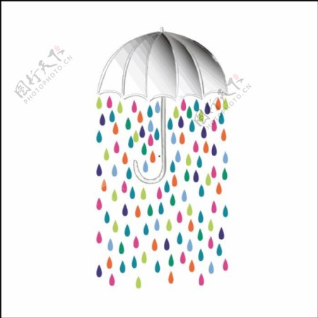 印花矢量图生活元素伞雨滴童装免费素材