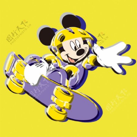 印花矢量图可爱卡通卡通形象迪士尼米老鼠免费素材