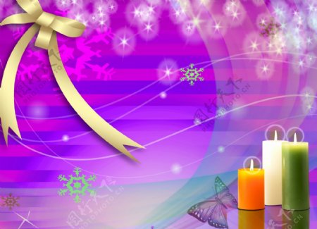 梦幻粉紫色圣诞蝴蝶节模板海报背景