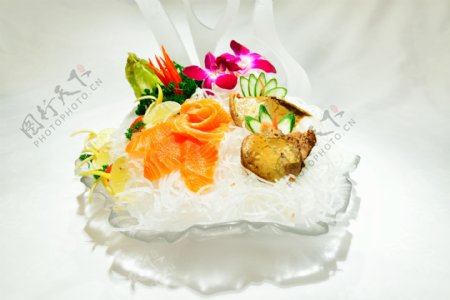 冻鹅肝拼三文鱼图片